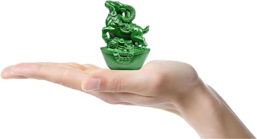 Estatua China Feng Shui Zodiac Cabra Roja Pequeña Madera miniatura 4