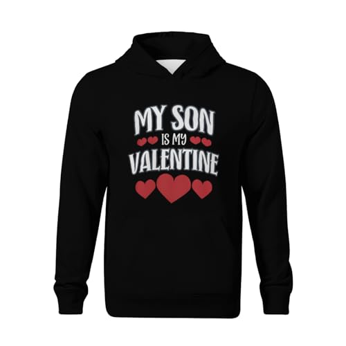Kids Mom Dad Valentines My Son Is My Valentine Boys Girls Lightweight Kangaroo Pocket Fleece Hoodies2