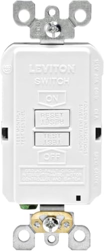 Image of Leviton Blank Face GFCI, 20 Amp, Self Test, LED Indicator Light, Provides GFCI Protection Where an Outlet is not Needed, GFRBF-W, White (Pack of 10)