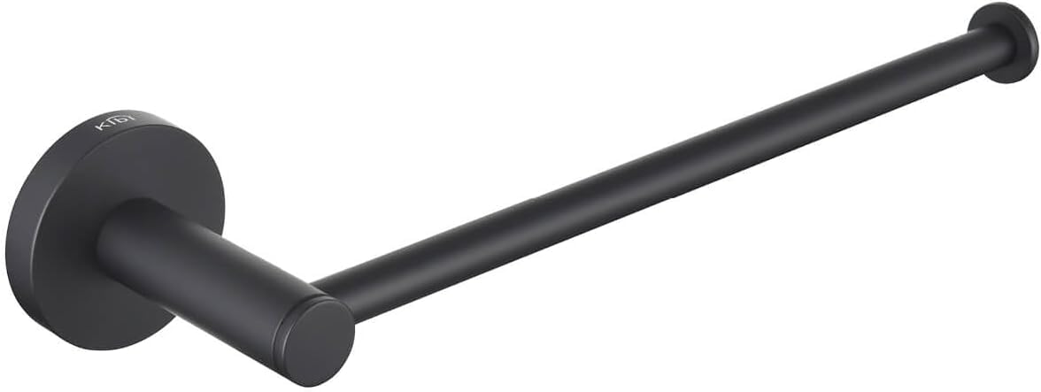 KIBI Circular 10-Inch Bathroom Towel Bar – Solid Brass Construction, Modern Space-Saving Design, Corrosion and Rust-Resistant Wall Mounted Hand Towel Holder (Matte Black)