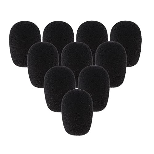 Enhance Recording Quality with 10ps Mic Windshield Sponge Cover | -Noise & Spit Guard | weight & | For Podcast, Karaoke & Conference Mic | Black Sponge Material