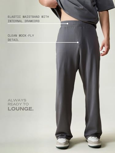 Image of CAVA Wide Leg Joggers for Men | High Waist Lounge Pants, Soft Cotton Terry, Relaxed Fit Sweatpants with Pockets