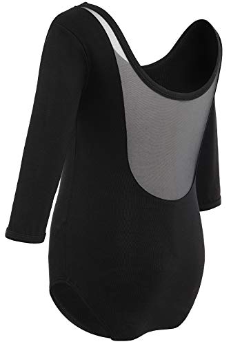 Image of Soudittur Girls Leotards Long Sleeve Ballet Dance Top Bodysuit for Toddler Kids