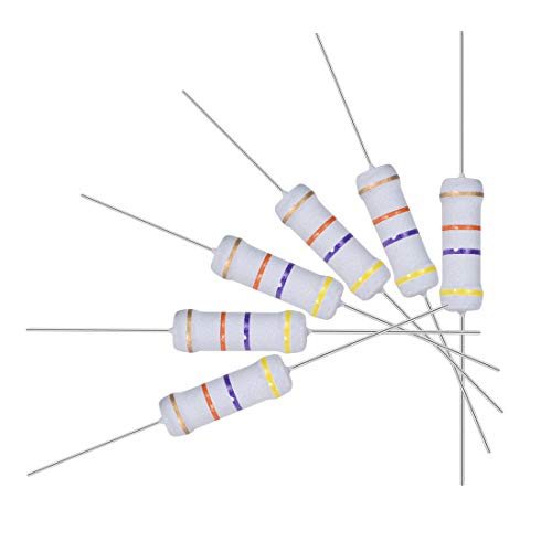 uxcell 30Pcs 47K Ohm Resistor, 2W 5% Tolerance Metal Oxide Film Resistors, Axial Lead, Flame Proof for DIY Electronic Projects and Experiments