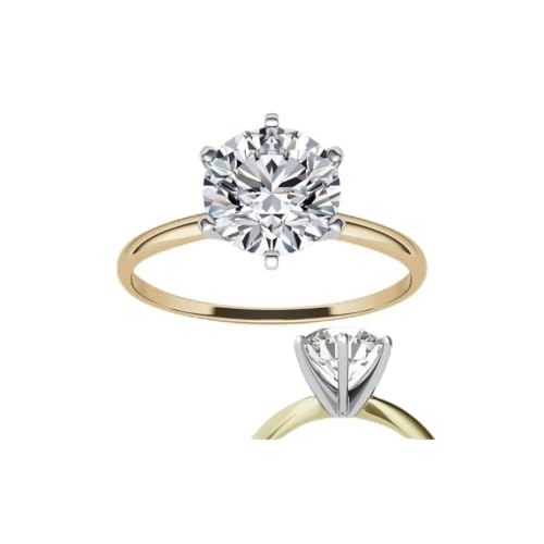 Customize Jewel IGI 3.10 CT .TW Round Cut Lab Created Diamond Hidden Halo Solitaire Engagement Ring In 14k Gold For Women,E-VS1,EX