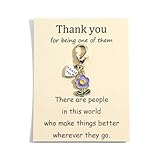 Gallkeat Dankeschön-Schlüsselanhänger, Blumen-Schlüsselanhänger mit Dankeskarte, inspirierende Geschenke für Kollegen, Freunde, Chef, Lehrer, Krankenschwestern, Kindergartenpersonal, Lila B