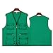 Boys Cargo Vest Zip up Tactical Utility Vest Sleeveless Military Vests Outdoors Adventure Travel Camping with Pocket Green