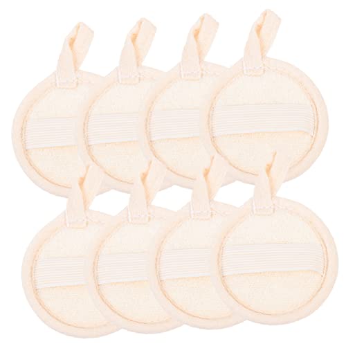 Vaguelly 8Pcs Loofah Exfoliating Pads for Facial Cleansing and Makeup Removal Soft Bath Sponge for Gentle Skin Exfoliation for Home Use and Travel