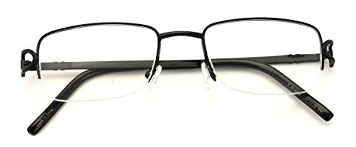 V.W.E. Rectangular Frame Clear Lens Designer Half Rim Eyeglasses Metal Glasses