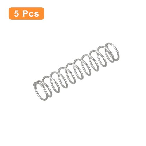 QUARKZMAN 5 Stück Druckfeder, 0.5 x 5 x 20 mm Druckfedern Feder Federn Zugfeder Zugfedern Spring Spiralfeder Spiralfedern Sprungfeder Stahlfeder 304 Edelstahl, Silber