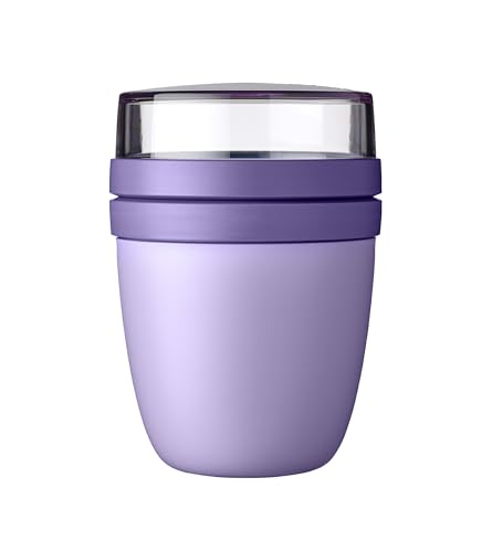 Mepal - Lunchpot Ellipse - Vivid Lilac – 500 ml praktischer Reisebecher, Joghurtbecher, To go Becher – Geeignet für Tiefkühler, Mikrowelle und Spülmaschine, 700 ml