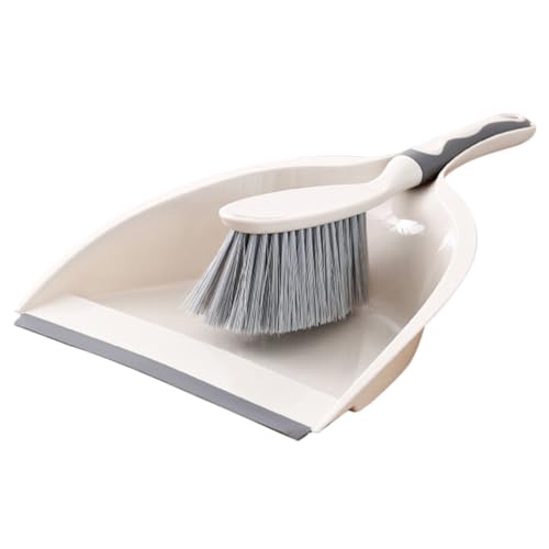 SMASOLO 小型卓上ほうきとちりとり コンパクト軽量素材 滑りにくい人間工学設計 家 オフィス用掃除道具 省スペース収納可能