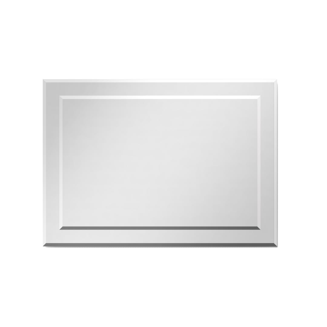 iBathUK Sienna Bathroom Mirror Rectangular Bevelled Designer Mirror with Modern Frameless Wall Mounted Clear Silver Glass, Ideal for Bathrooms, 500x700mm