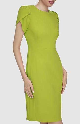 Image of Calvin Klein Tulip Sleeve Floral Sheath