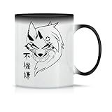 Moonai Helluva Boss Loona Taza de Té y Café de Cerámica Clásica Blanca Negra y Rosa Mágica 330ml