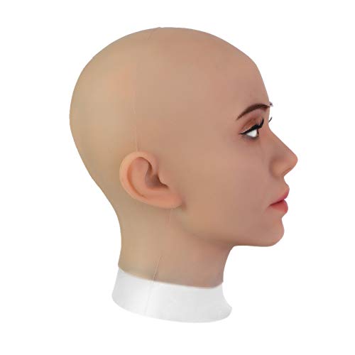 EQAIWUJIE Kathy Female Silicone Head Mask fake Face for Crossdresser Transgender ， Halloween Decorat
