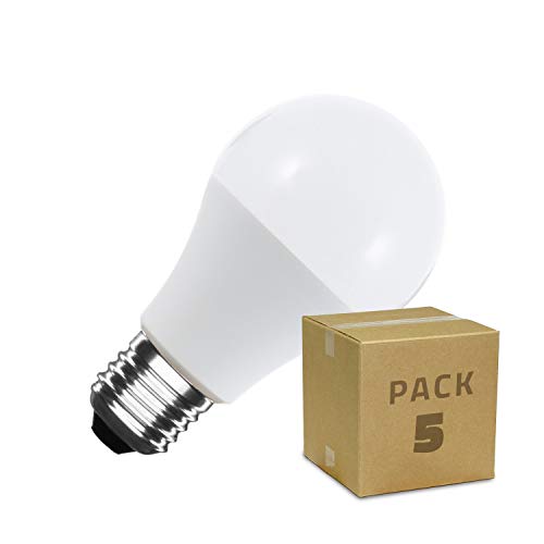 Pack Bombillas LED Casquillo E27 A60 5W (5 unidades) Color Blanco Frío 6000K-6500K