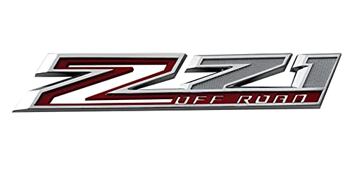 Image of 2pack New Big Z71 Off Road Emblems Side Decals 3D Badges Compatible with fits 2019-2025 Silverado Offroad Parts 84632695 (Chrome Red)
