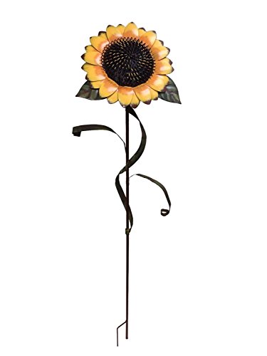 E-view Metal Sunflower Garden Stakes - Spring Outdoor Decorative Plant Flower Stake - Lawn & Yard Ornaments 48 Tall