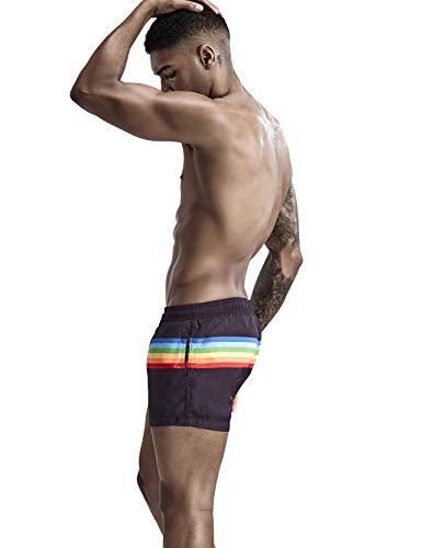 SEOBEAN Mens Rainbow Beach Surf Shorts2
