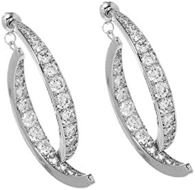 18K Gold Cross Curved Earrings for Women, Long Curved Stick Front Back Linear Drop Earrings, Minimalist Curved CZ Piercing Ear Cuff Stud Hypoallergenic Jewelry Gift