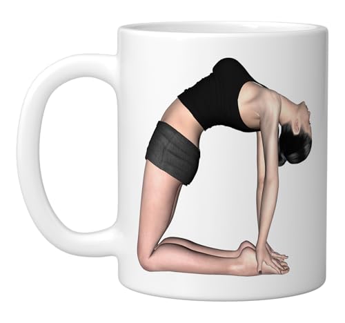 Really Like Ustrasana Camel Pose Yoga Ceramic Mug, White