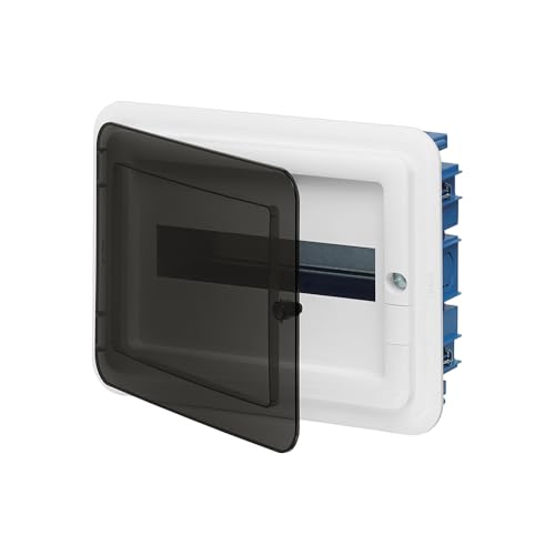 Vimar 0TV53112.B Centralino estetico da incasso IP40, 12 moduli, completo di guida DIN, portello bianco, completo di scatola da incasso per pareti in muratura