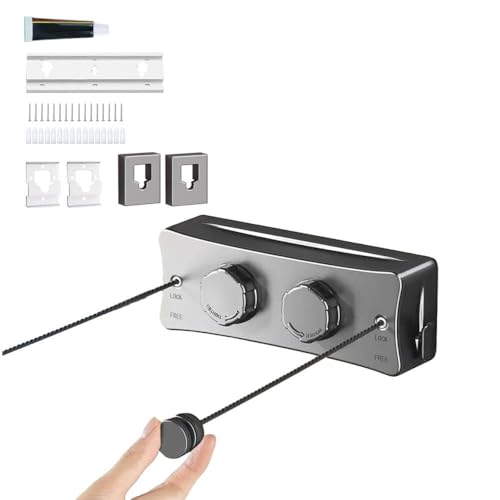 Tendedero Retráctil, Tendedero Telescópico De Doble Cuerda De 16,...