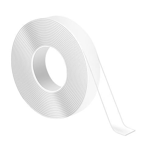 Xahpower 3 Metros Cinta Doble Cara Extrafuerte, Removible, Sin Dejar Rastro, Reutilizable, Cinta Adhesiva Nano Transparente para Montaje en Pared, Alfombra, Coche, Hogar, Cocina (300 * 2 * 0.1 CM)