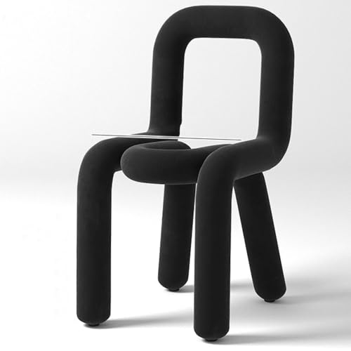 Sillón sin brazos peluche negro moderno miniatura 1