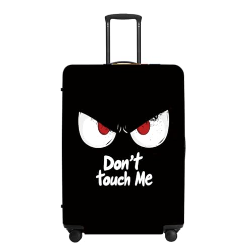 Image of DON'T TOUCH ME Luggage Cover, Funny Travel Accessories with Inspirational Quotes, Durable Suitcase Protector