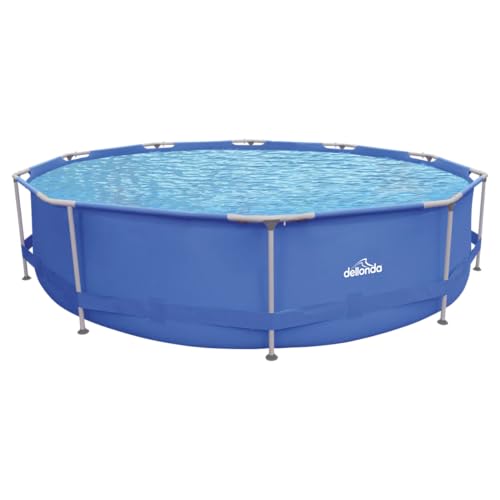 Dellonda 12ft Steel Frame Swimming Pool Round with Filter Pump Blue - DL20