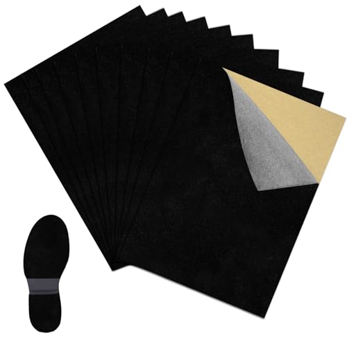 10 piezas suelas adhesivas de gamuza sintética negra para zapatos de baile miniatura 1