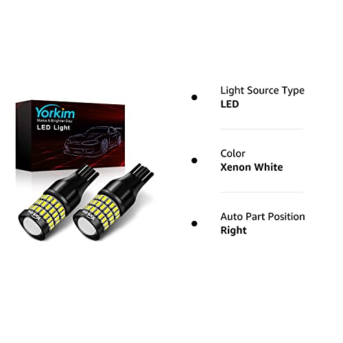 Yorkim 921 Led Bulb 912 Led Reverse Light Super Bright 3014 3030 58-Smd Chipsets Error Free, 921 Led Backup Lights T15 Led Bulb 906 904 902 W16W 921 912 Reverse Lights, 6500K White, Pack Of 2 #TOP7