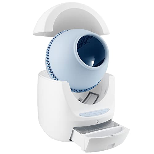 Smarty Pear Leo's Loo Too Bundle Blue- No Mess Automatic Self-Cleaning Cat Litter Box Includes Charcoal Filter, Built-In Scale, Smart Home App With Voice Contol #TOP5