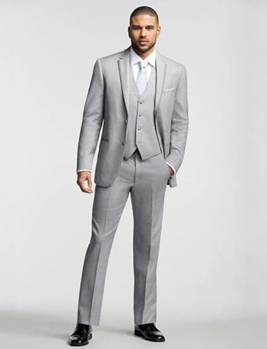 Kromoc Men's Suit 3-Piece Notch Lapel Two Buttons Jacket Pants Casual Daily Leisure2