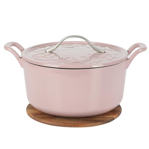 Bloomhouse 7 Qt Cast Iron Dutch Oven W/Embossed Lid, European