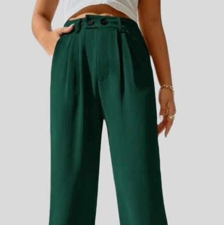 Image of Elendra Women Cotton - Trousers Pant Wide Leg