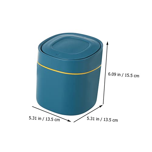 Mini bote de basura rectangular con tapa azul VOSAREA miniatura 2