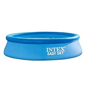 Intex Easy Pool 244 x 61 cm, rond, blauw, zelf te monteren met opblaasbare luchtring, pierenbadje zwembad Family Lounge Pool kinderzwembad familiezwembad, voor kinderen en volwassenen.