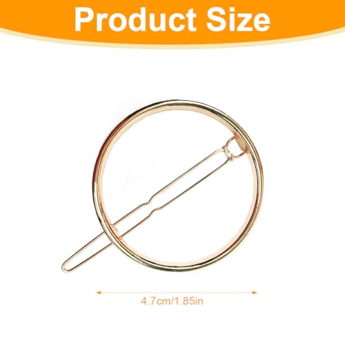 HSIXHAF 1 pcs Kreis Haarspange Hohl Rund Gold Haarklammer Haarnadel Minimalistische Bobby Pin Rost- und korrosionsbeständige Haarnadel aus Legierung für Gilrs und Frauen, Mit Samtbeutel