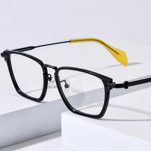 Image of FONEX Acetate Titanium Glasses Frame Men New Square Eyeglasses Spectacles Eyewear