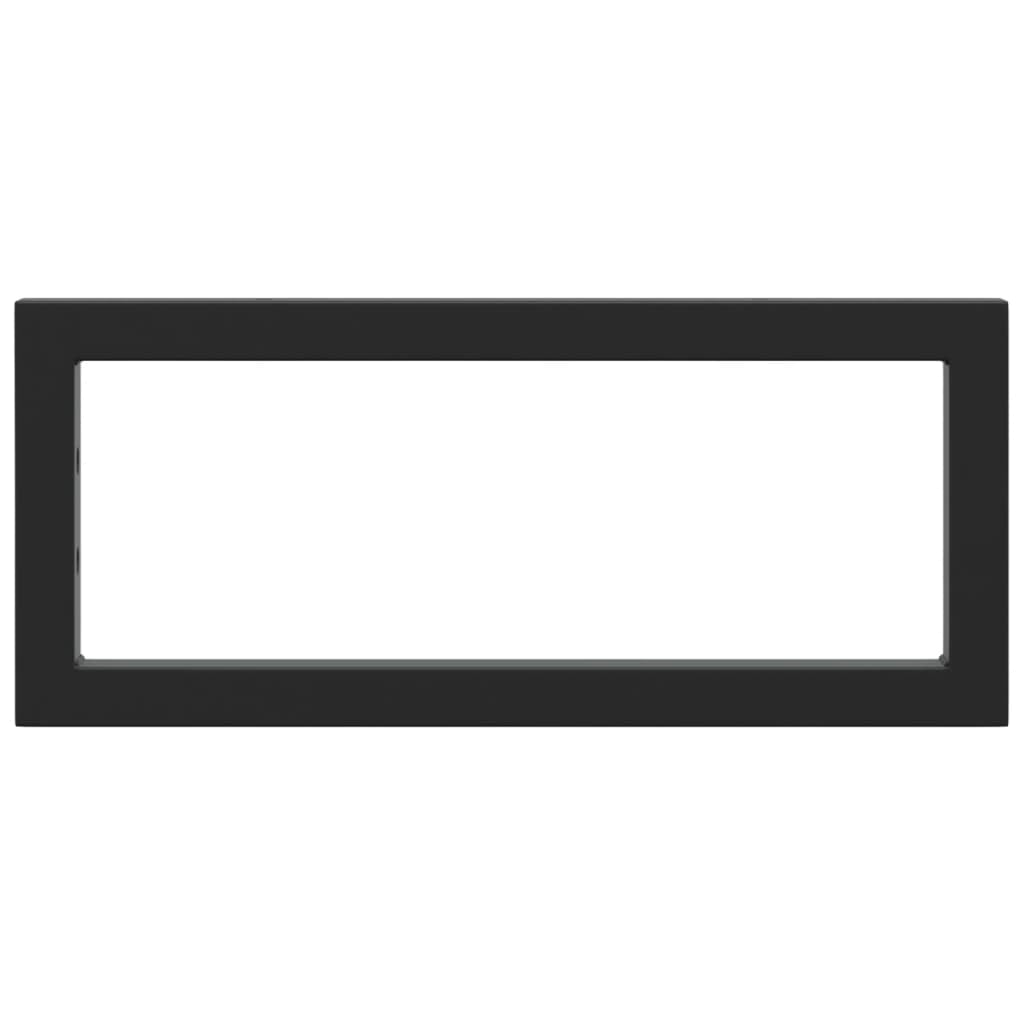 Soportes de lavabo 2 piezas de acero rectangular negro para baño LH727004