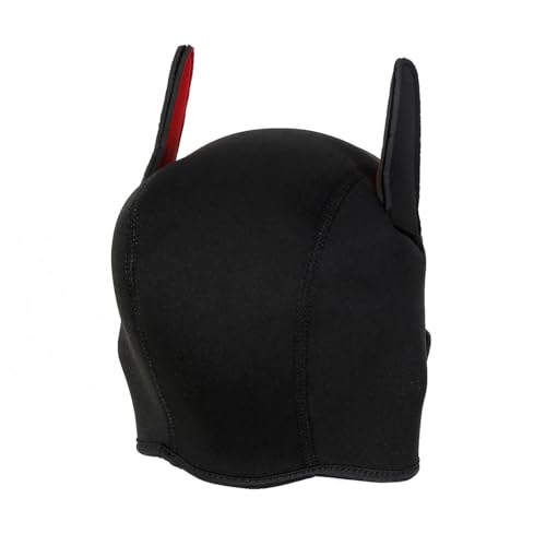 Erwachsene Neopren-Welpen-Kapuzenmaske, abnehmbare Cosplay-Hunde-Vollgesichtshaube, Welpenmaske für Halloween (Orange)