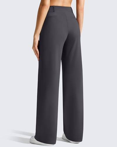 Image of G4Free EverGoing Women's Wide Leg Dress Pants Pull On Stretchy High Waisted Casual Trousers with Pockets