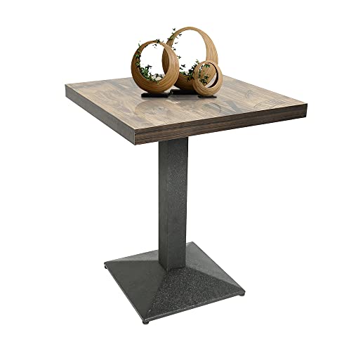 Belfoyer Table Bistrot Carrée 60 cm Polyvalente Petite Table de Cuisine Fer Bois pour Bar Café...