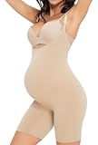 Diawsome Women's Maternity Bodysuit Pregnancy Shapewear Bump Support Shorts Seamless Adjustable Straps Romper Jumpsuit