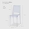 Baroni Home Set 4 Sedie Trasparenti, Sedie Impilabili Moderne, Leggere e Resistenti, Gommini Antiscivolo, Sala da Pranzo, 34,5x48,5x85 cm, Trasparente