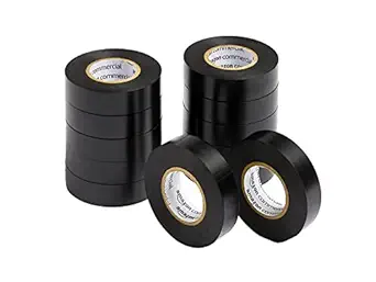 AmazonCommercial Electrical Tape, 3/4-inch by 60-feet, BLack, 12-Pack