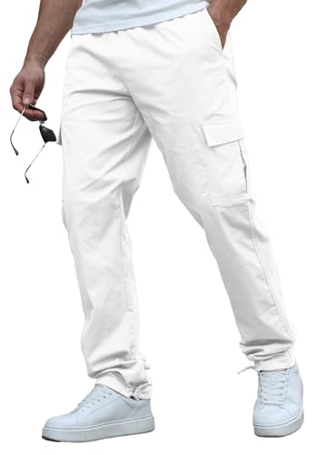 HYPESTFIT Herren Cargohose Chino Hose Stretch Jogginghose Bequeme Herren Hosen mit Elastischer Taille Kordelzug stylische Freizeithose für Alltag